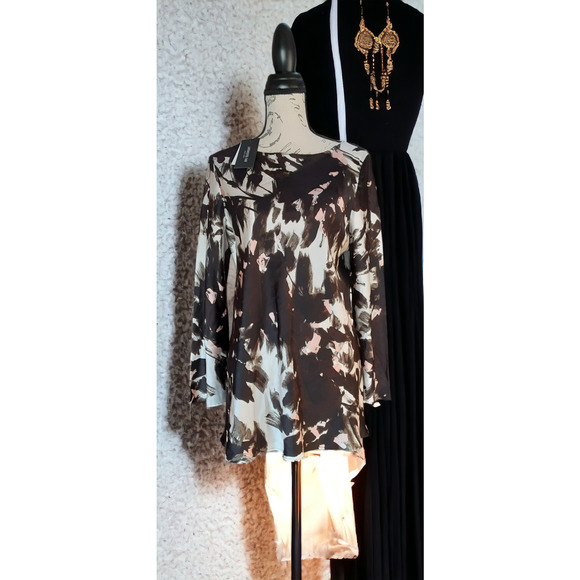 50% OFF) NWT Lafayette 148 New York Silk Blouse Black Multi Shirt MSRP $450 - Picture 2 of 9